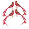 Thüringer Christbaumschmuck Vogel rot-gold glanz (4)5x18cm