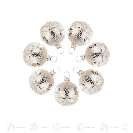 Thüringer Christbaumschmuck Kugel 4cm eisweiß Waffel silber (7)