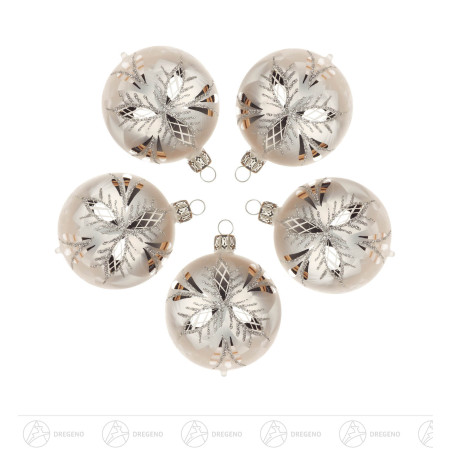 Thüringer Christbaumschmuck Kugel 6cm eisweiß Waffelmuster silber (5