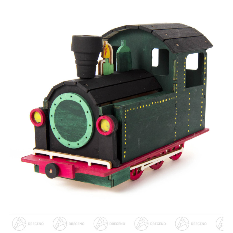 Bastelset Räucherhaus Lokomotive auf Platte 20x8x12cm