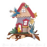 Bastelset Fensterbild Haus mit Vögeln 20x17cm