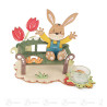 Bastelset Osterbank mit Hase 16x25cm