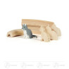 Schnitzrohling Reifentier Katze mit Werdegang 5-tlg. 4cm