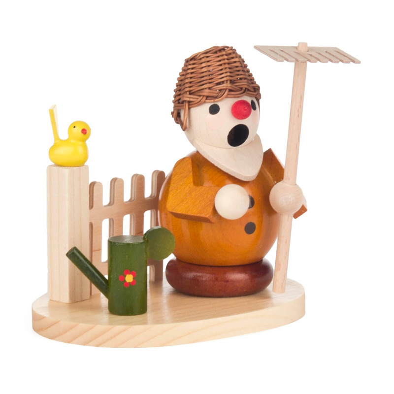 Mini-Räuchermann Gärtner auf Sockel