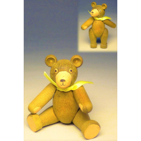 Spielzeugbär beweglich braun  7 cm
