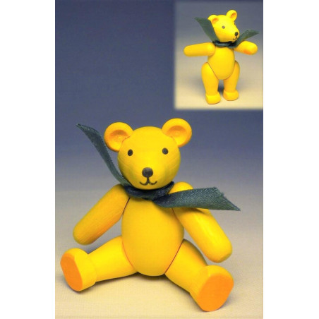 Spielzeugbär beweglich gelb  7 cm