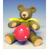 Spielbär sitzend mit rotem Ball  4 cm