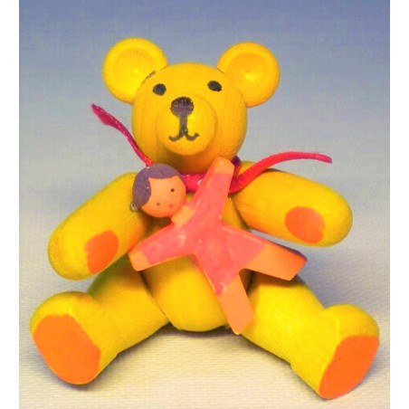 Spielbär sitzend mit Puppe  4 cm