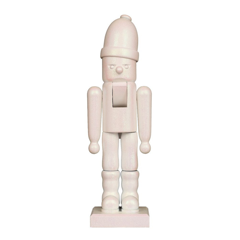 Nussknacker Glimmer Weihnachtsmann weiß
