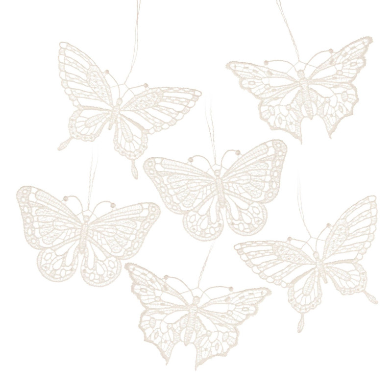 Behang Schmetterlinge 6-teilig 2x184271 2x184272 2x184273 Plauener Spitze 6cm