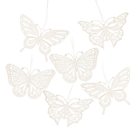 Behang Schmetterlinge 6-teilig 2x184271 2x184272 2x184273 Plauener Spitze 6cm