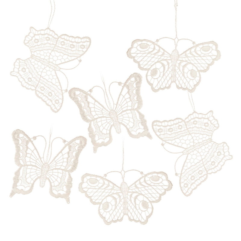 Behang Schmetterlinge 6-teilig 2x65571 2x65572 2x65573 Plauener Spitze 6cm