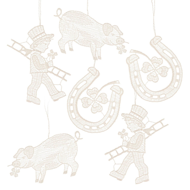 Behang Glücksbringerl 6-teilig, sortiert 2x 175771 2x 175772 2x 175773 9cm