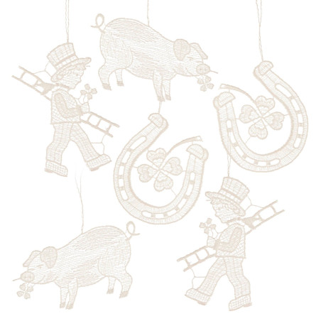 Behang Glücksbringerl 6-teilig, sortiert 2x 175771 2x 175772 2x 175773 9cm