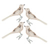 Thüringer Christbaumschmuck Vogel eisweiß mit Silberglimmer (4) 13cm