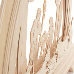 Gotischer Bogen mit Christi Geburt LED Beleuchtung 37x40cm