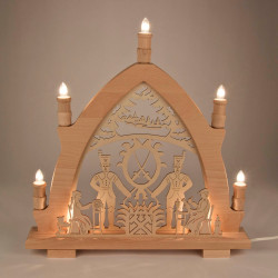 Leuchterbogen mit Bergleuten elektrisch beleuchtet 43x42cm
