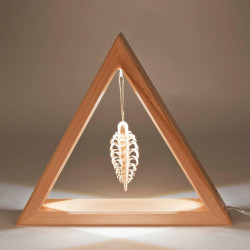 Beleuchtetes Dreieck natur 26cm mit LED Band 12V/Trafo 100-240V 26x30cm