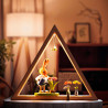 Beleuchtetes Dreieck natur 30cm mit LED Band 12V/Trafo 100-240V 26x30cm 30x35cm