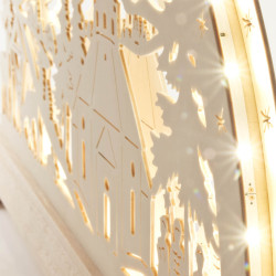 Schwibbogen Seiffener Kirche mit LED-Beleuchtung 32x63cm