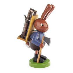 Hase mit Holztrage, groß 18cm