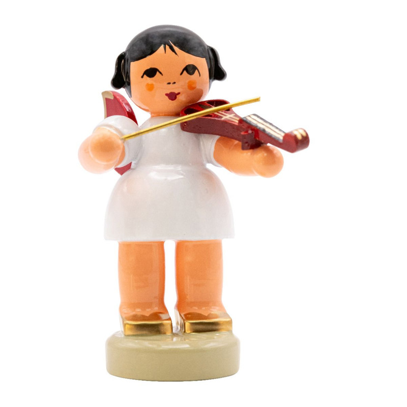 Engel stehend mit E-Geige, rote Flügel 6cm