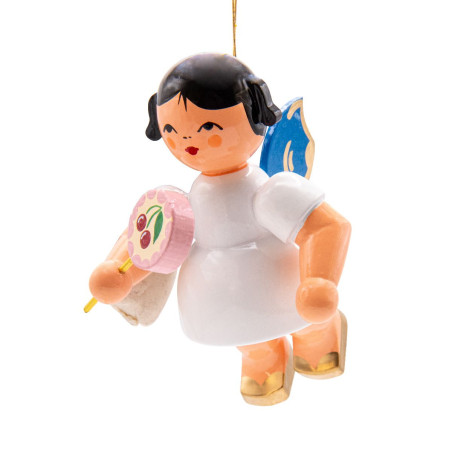 Schwebeengel groß mit Lolli, blaue Flügel 9cm