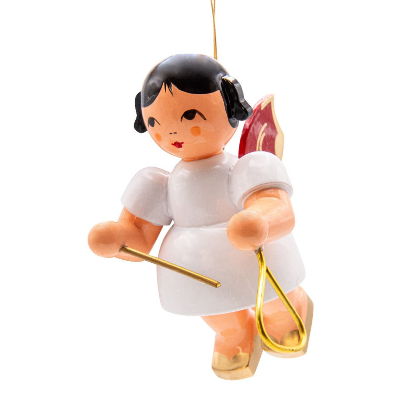 Schwebeengel groß mit Triangel, rote Flügel 9cm