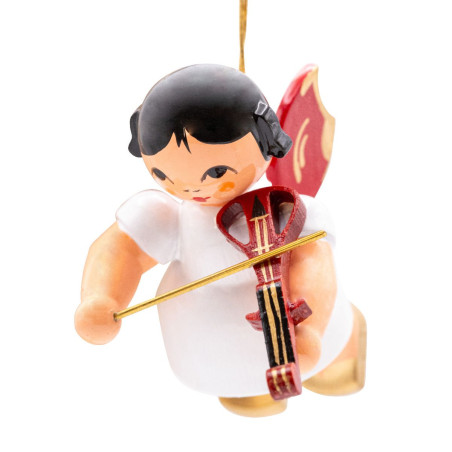 Schwebeengel mit E-Geige, rote Flügel 6cm