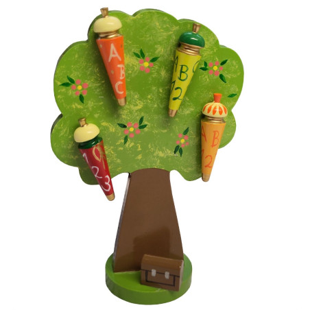 Zuckertütenbaum mit 4 Zuckertüten und Ranzen 8cm
