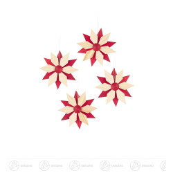 Behang Holzstern rot/natur...