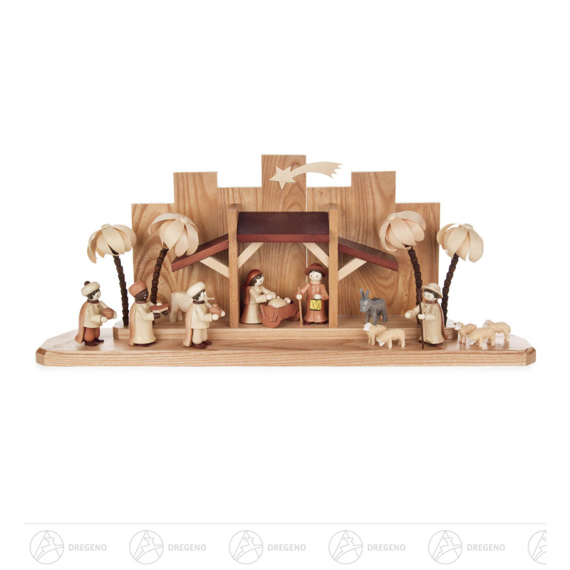Krippe Christi Geburt komplett mit Figurensatz 18cm