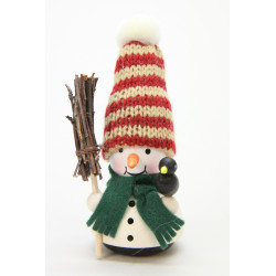 Wackelmännchen Schneemann m. Besen  11,0 cm