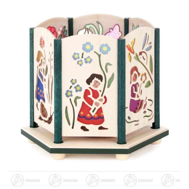 Teelichthalter mit Blumenkindermotiven 8cm