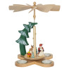 Tannenpyramide Weihnachtsmann mit Rentier für Teelichte 27cm