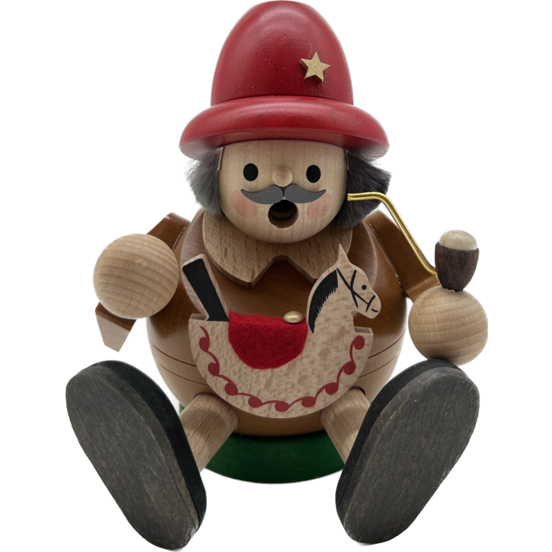 Rauchmann mit Reiterlein sitzend 15cm