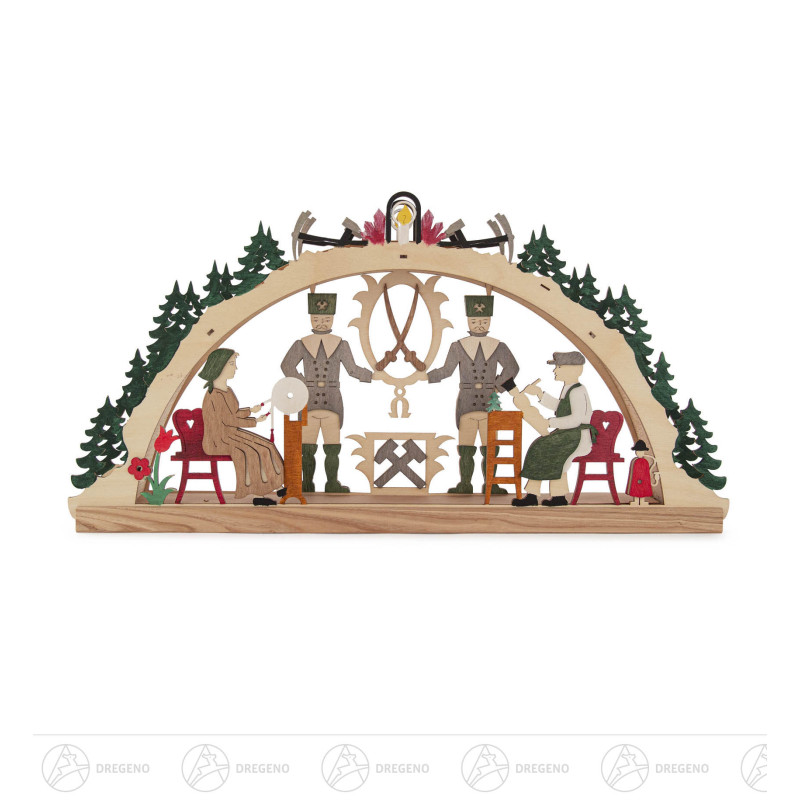 Bastelset Schwibbogen mit LED Band Erzgebirge 20x40cm