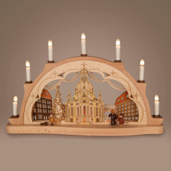 Schwibbogen Dresdner Frauenkirche in 3D Optik mit elektr. Beleuchtung 33x52cm