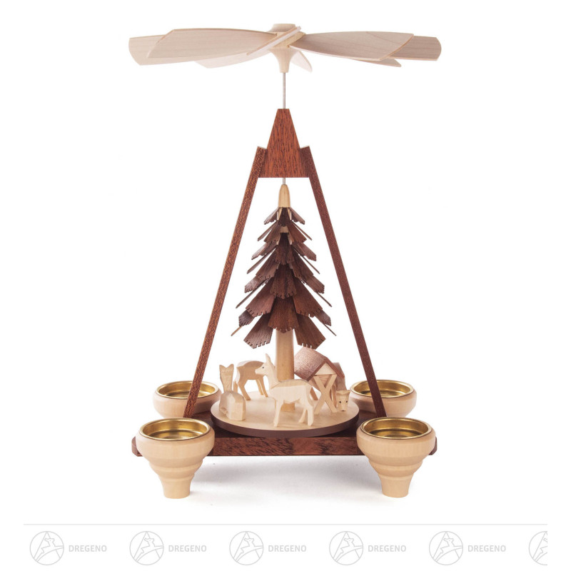 Pyramide mit Rehen, für Kerzen d14mm oder Teelichte