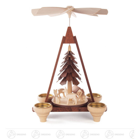 Pyramide mit Rehen, für Kerzen d14mm oder Teelichte