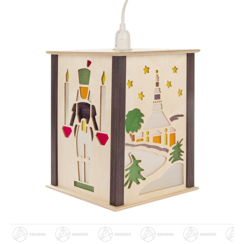 Laterne Seiffener Kirche 23cm