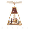 Pyramide mit Christi Geburt, farbige Figuren, für Kerzen d14mm