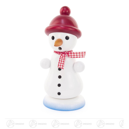 Räuchermann Schneemann mit roter Bommelmütze