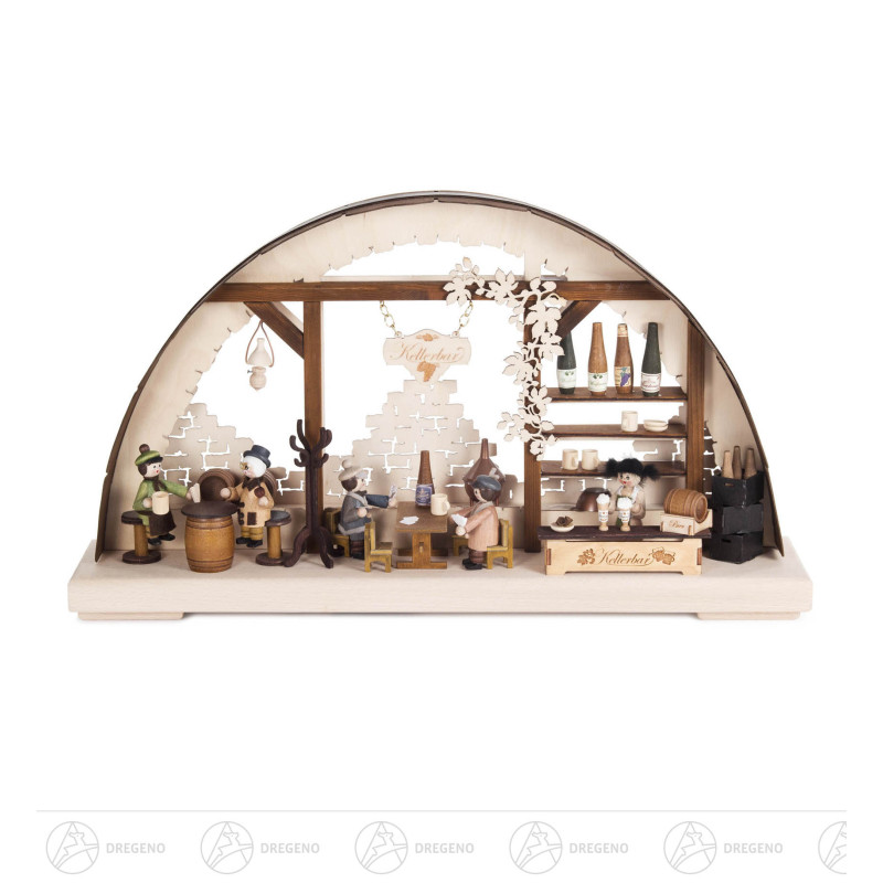 Schwibbogen Kellerbar klein, indirekt elektrisch beleuchtet