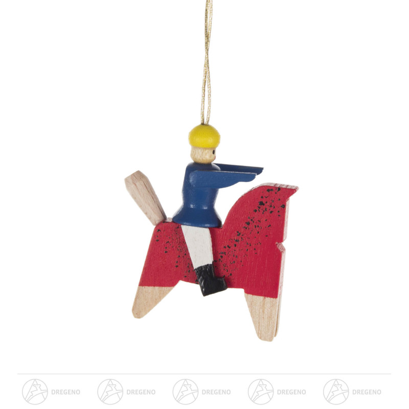 Behang Sonneberger Reiterlein Pferd rot, Reiter blau