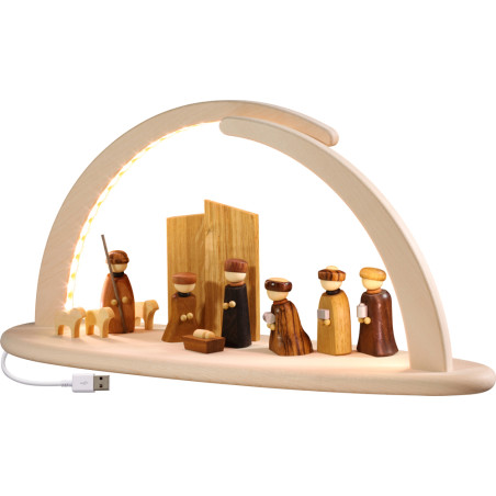 Bogen groß  LED-beleuchtet  Christi Geburt HxBxT 21x42x13 cm