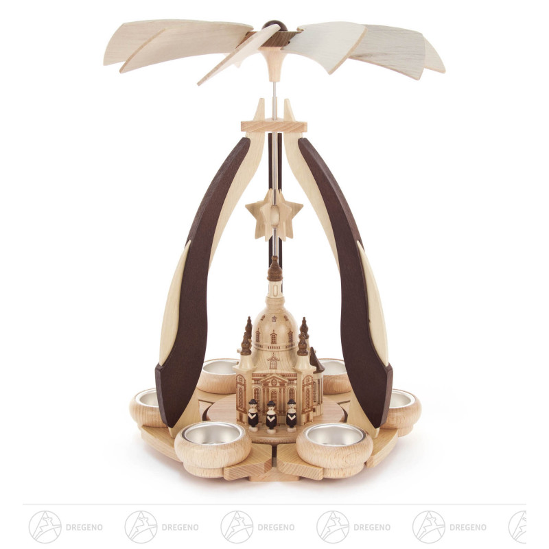 Design-Pyramide mit Dresdner Frauenkirche, für Teelichte