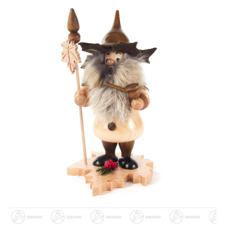 Räuchermann Baumwichtel auf Ahornblatt