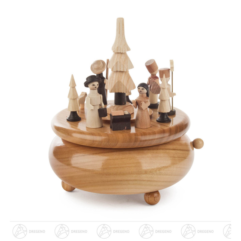Spieldose mit Krippefiguren klein, natur Melodie:O Du Fröhliche