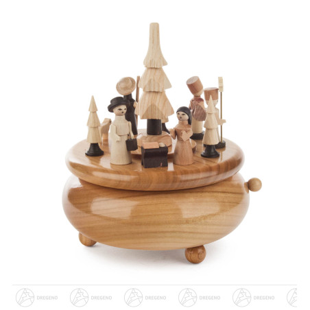 Spieldose mit Krippefiguren klein, natur Melodie:O Du Fröhliche